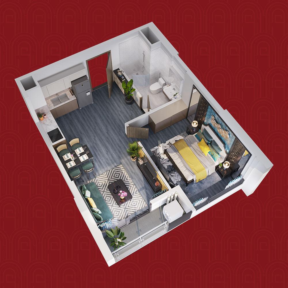Căn Hộ 1PN The Tonkin (42.0 – 45.1m²)